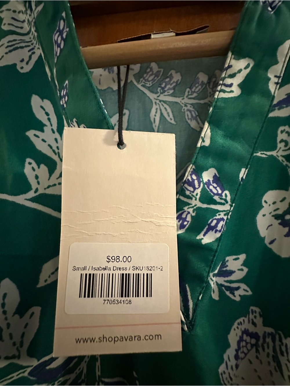 Avara NWT Isabella Green Floral Dress